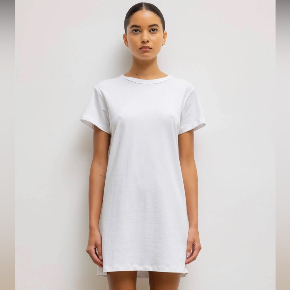 LESET White Margo T-Shirt Dress